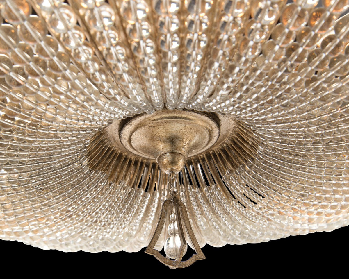 Beaded Crystal Six-Light Semi-Flush - Silver - Iron