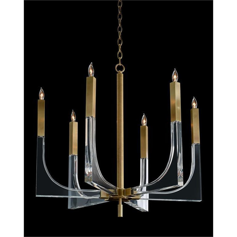 Acrylic and Brass Chandelier-John Richard-JR-AJC-9041-Chandeliers6-Light Large-5-France and Son