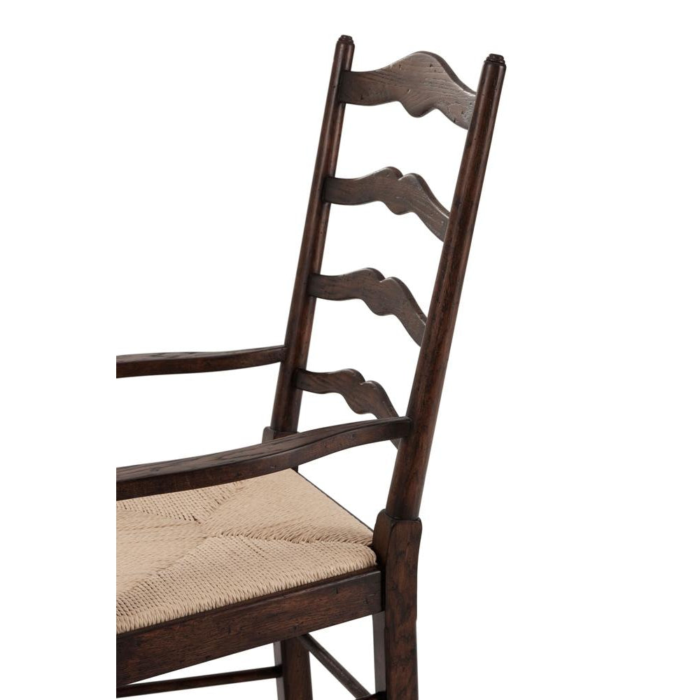 Victory Oak Ladderback Arm Chair - Set of 2-Theodore Alexander-THEO-AL41092-Dining Chairs-3-France and Son