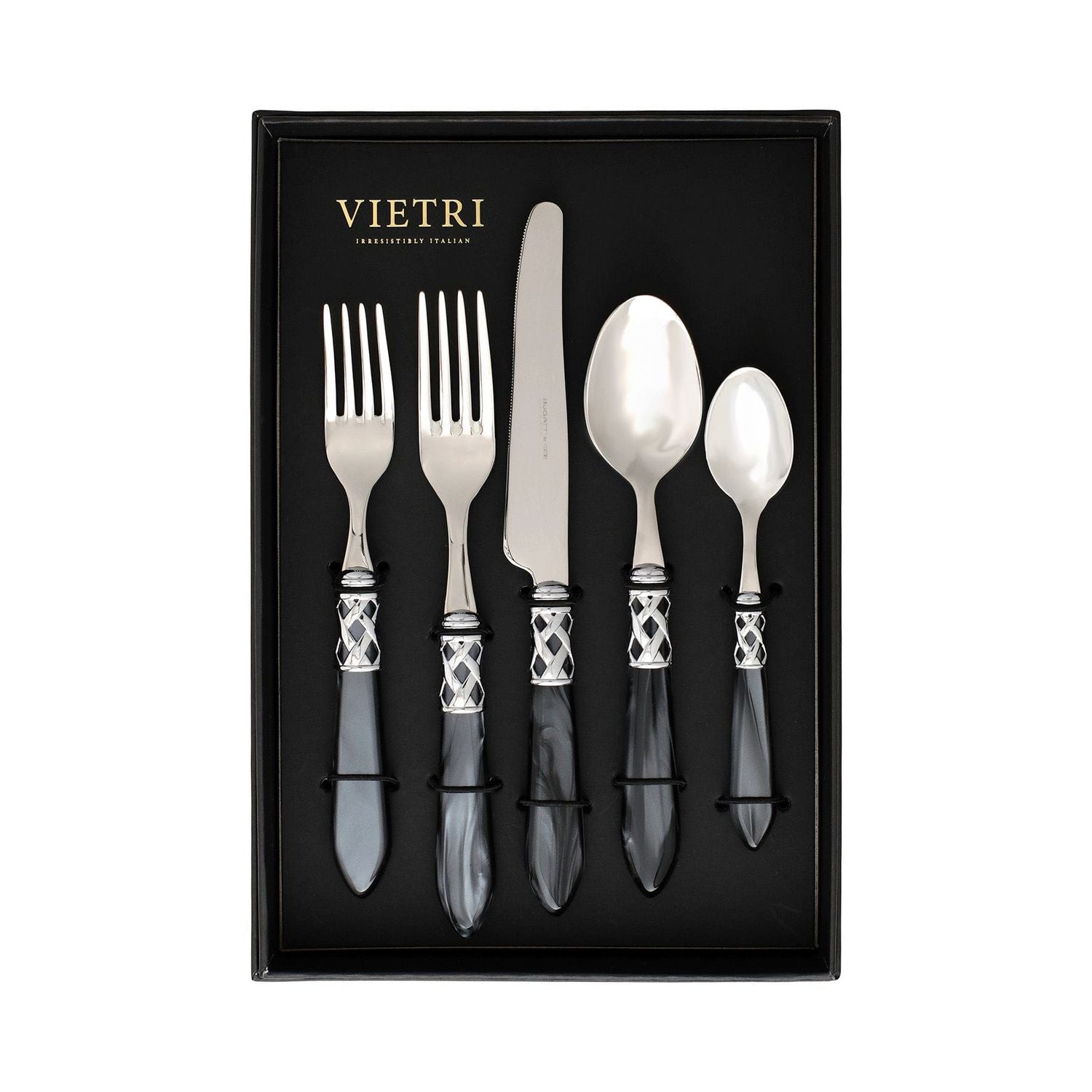 Aladdin Five-Piece Place Setting - Set of 4 - Charcoal / Brilliant