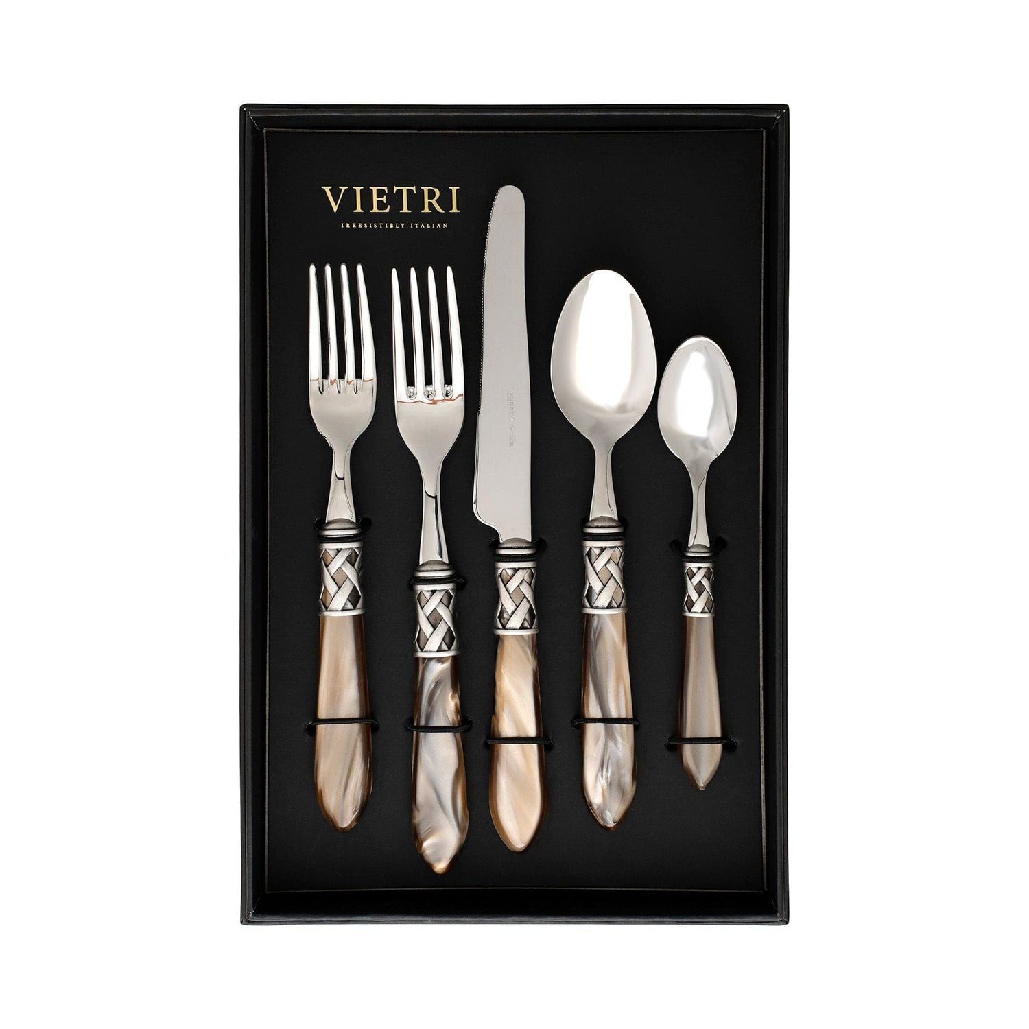 Aladdin Five-Piece Place Setting - Set of 4 - Taupe / Antique
