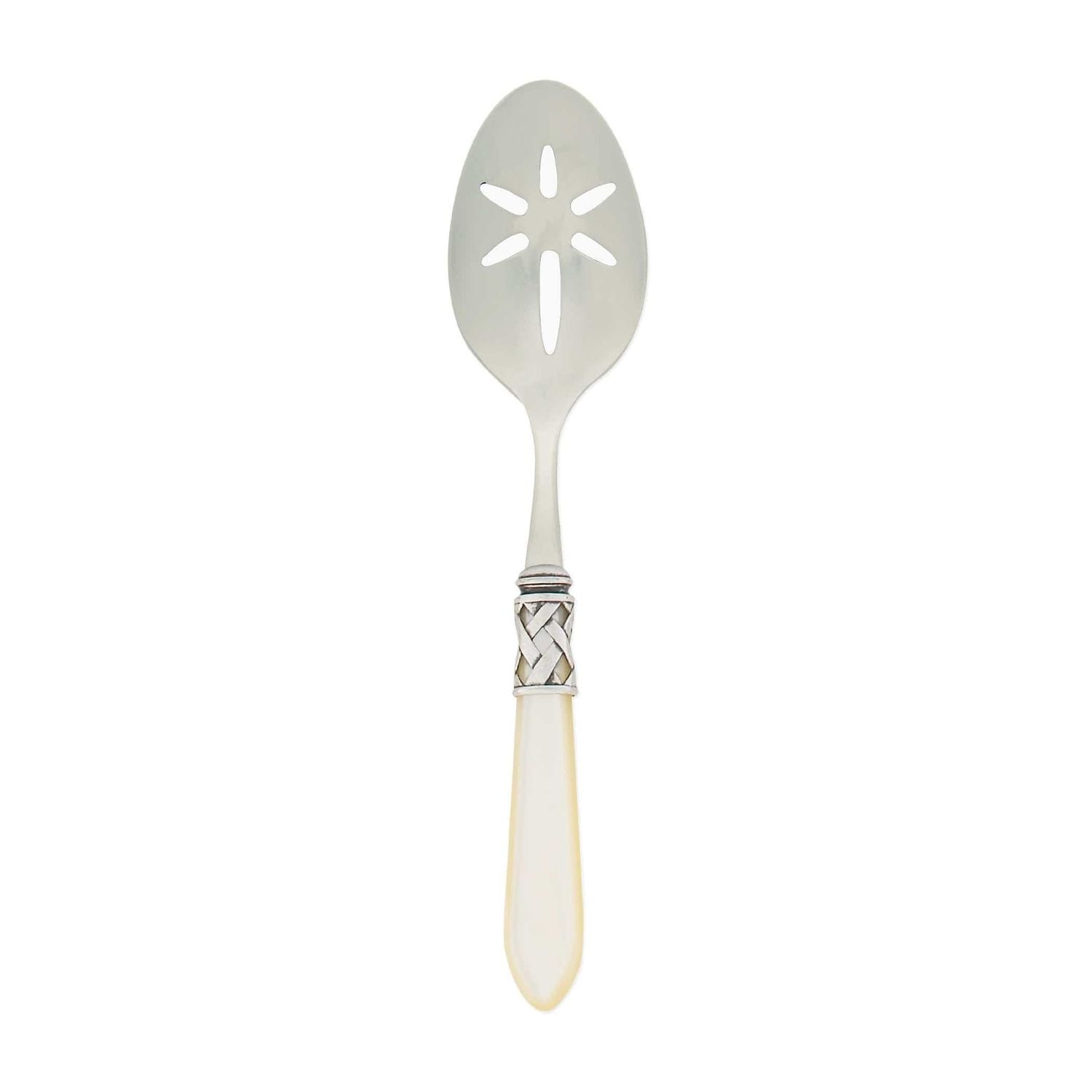 Aladdin Slotted Serving Spoon - Ivory / Antique