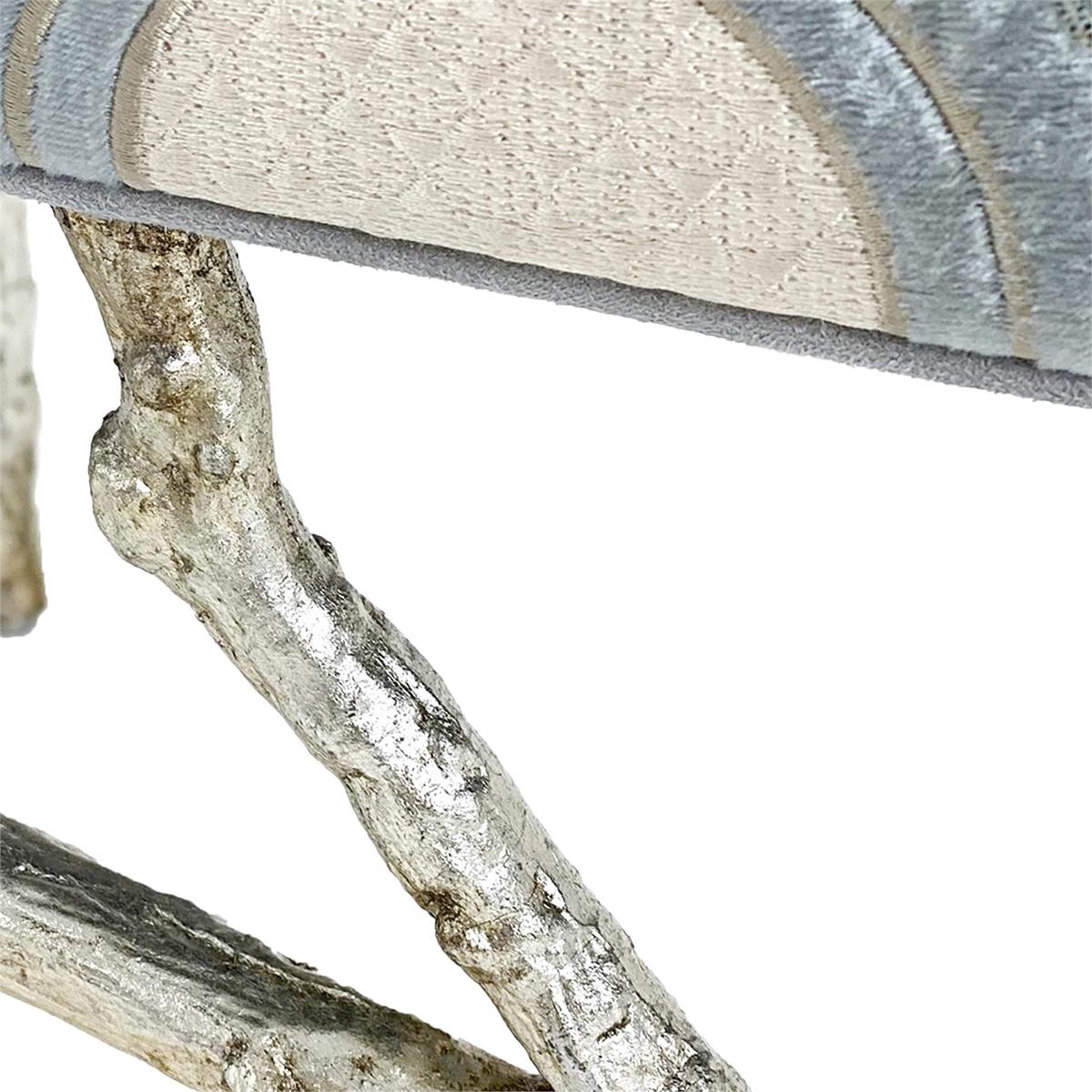 Branch-Style Base Ottoman - Silver,White