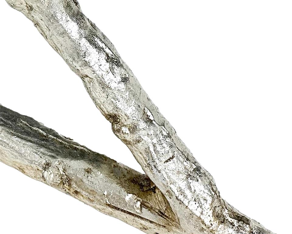 Branch-Style Base Ottoman - Silver,White