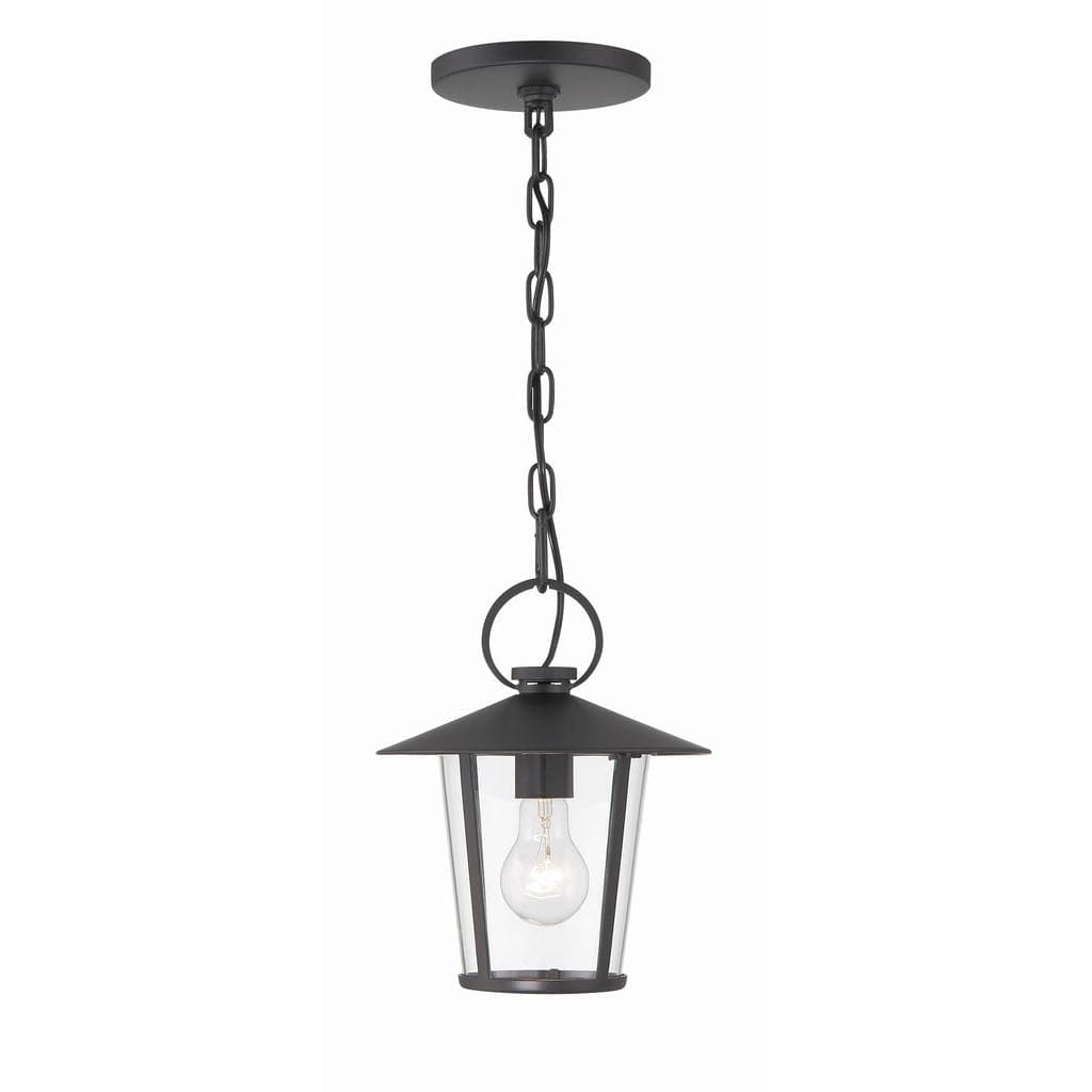 Andover 1 Light Matte Black Outdoor Chandelier-Crystorama Lighting Company-CRYSTO-AND-9203-CL-MK-Outdoor Chandeliers-1-France and Son