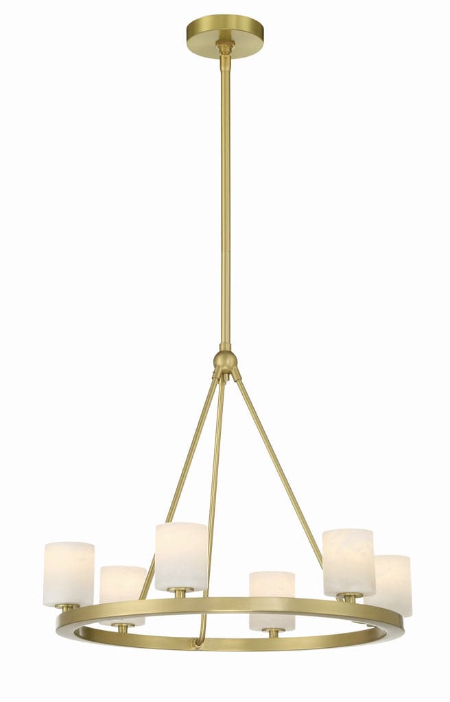 Aragon 6 Light Chandelier-Crystorama Lighting Company-CRYSTO-ARA-10264-SB-ST-ChandeliersStone-5-France and Son