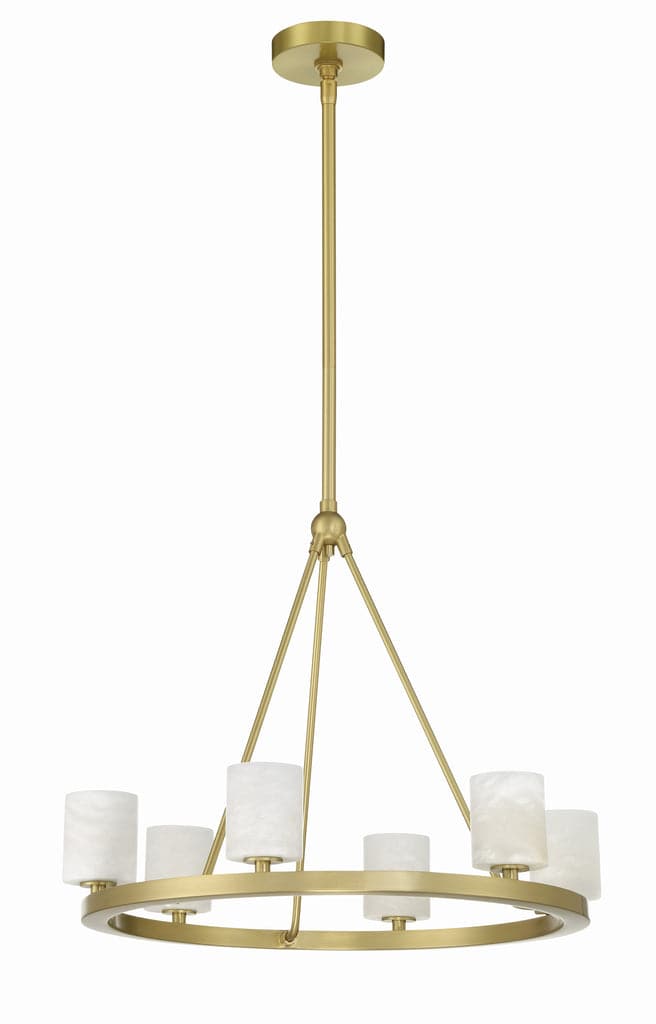 Aragon 6 Light Chandelier-Crystorama Lighting Company-CRYSTO-ARA-10264-SB-ChandeliersFaceted Cut Crystal-6-France and Son