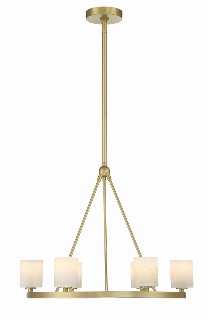 Aragon 6 Light Chandelier-Crystorama Lighting Company-CRYSTO-ARA-10264-SB-ChandeliersFaceted Cut Crystal-7-France and Son