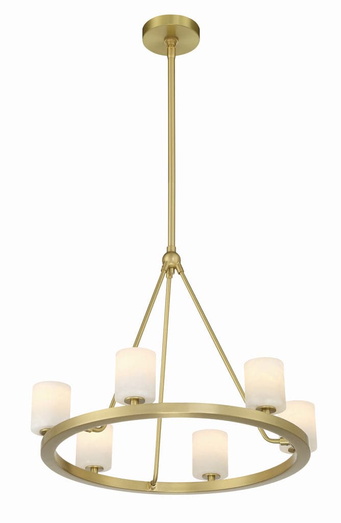 Aragon 6 Light Chandelier-Crystorama Lighting Company-CRYSTO-ARA-10264-SB-ChandeliersFaceted Cut Crystal-8-France and Son