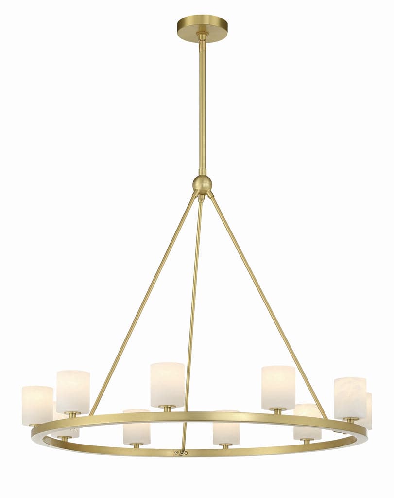 Aragon 10 Light Chandelier-Crystorama Lighting Company-CRYSTO-ARA-10265-SB-ChandeliersFaceted Cut Crystal-5-France and Son