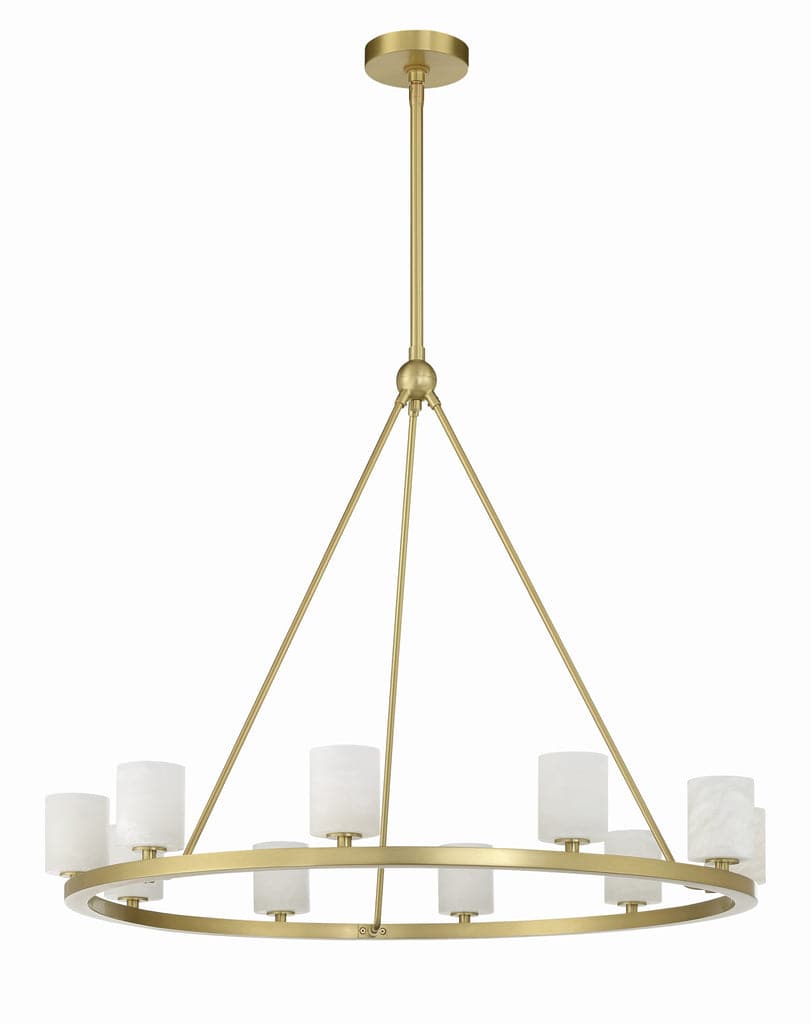 Aragon 10 Light Chandelier-Crystorama Lighting Company-CRYSTO-ARA-10265-SB-ChandeliersFaceted Cut Crystal-6-France and Son