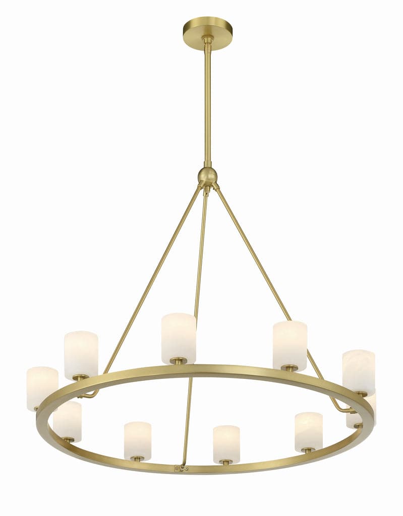 Aragon 10 Light Chandelier-Crystorama Lighting Company-CRYSTO-ARA-10265-SB-ChandeliersFaceted Cut Crystal-8-France and Son