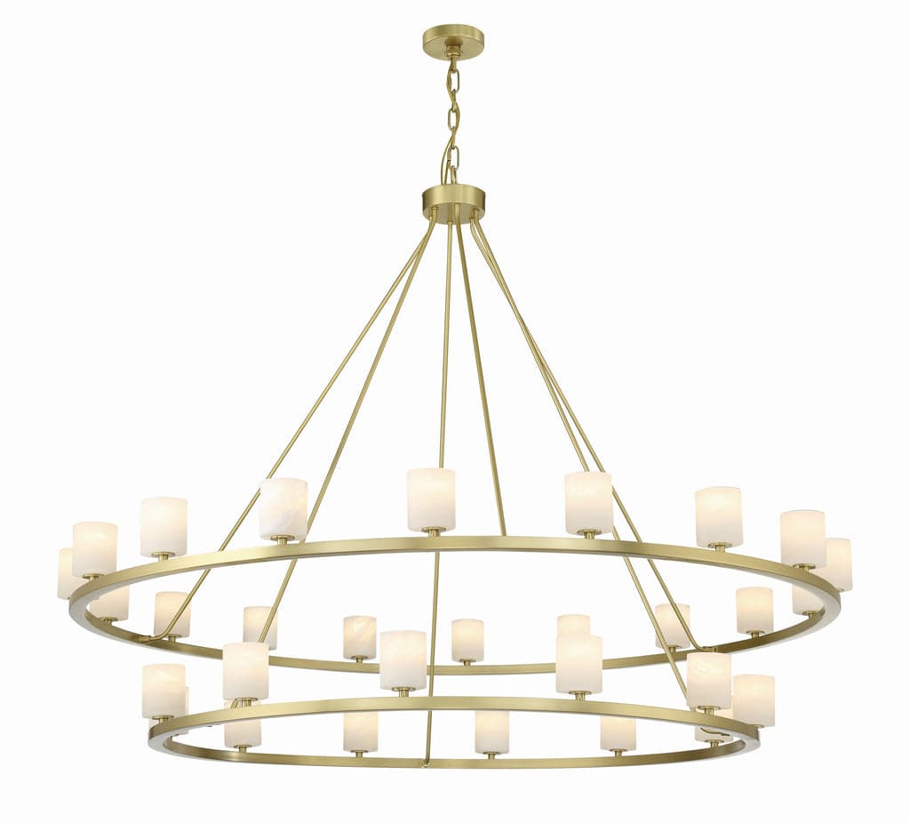 Aragon 30 Light Chandelier-Crystorama Lighting Company-CRYSTO-ARA-10269-SB-ST-ChandeliersStone-3-France and Son