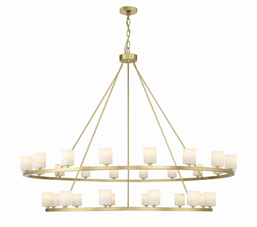 Aragon 30 Light Chandelier-Crystorama Lighting Company-CRYSTO-ARA-10269-SB-ChandeliersFaceted Cut Crystal-4-France and Son