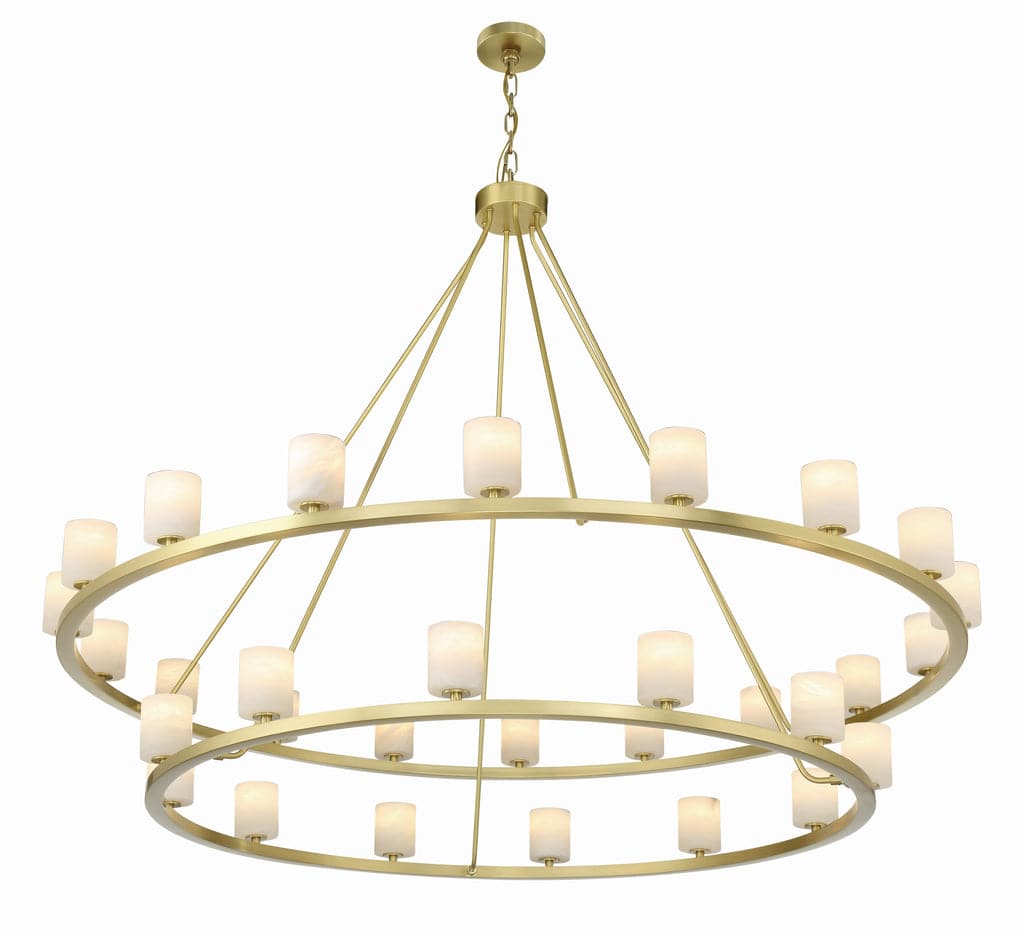 Aragon 30 Light Chandelier-Crystorama Lighting Company-CRYSTO-ARA-10269-SB-ChandeliersFaceted Cut Crystal-5-France and Son