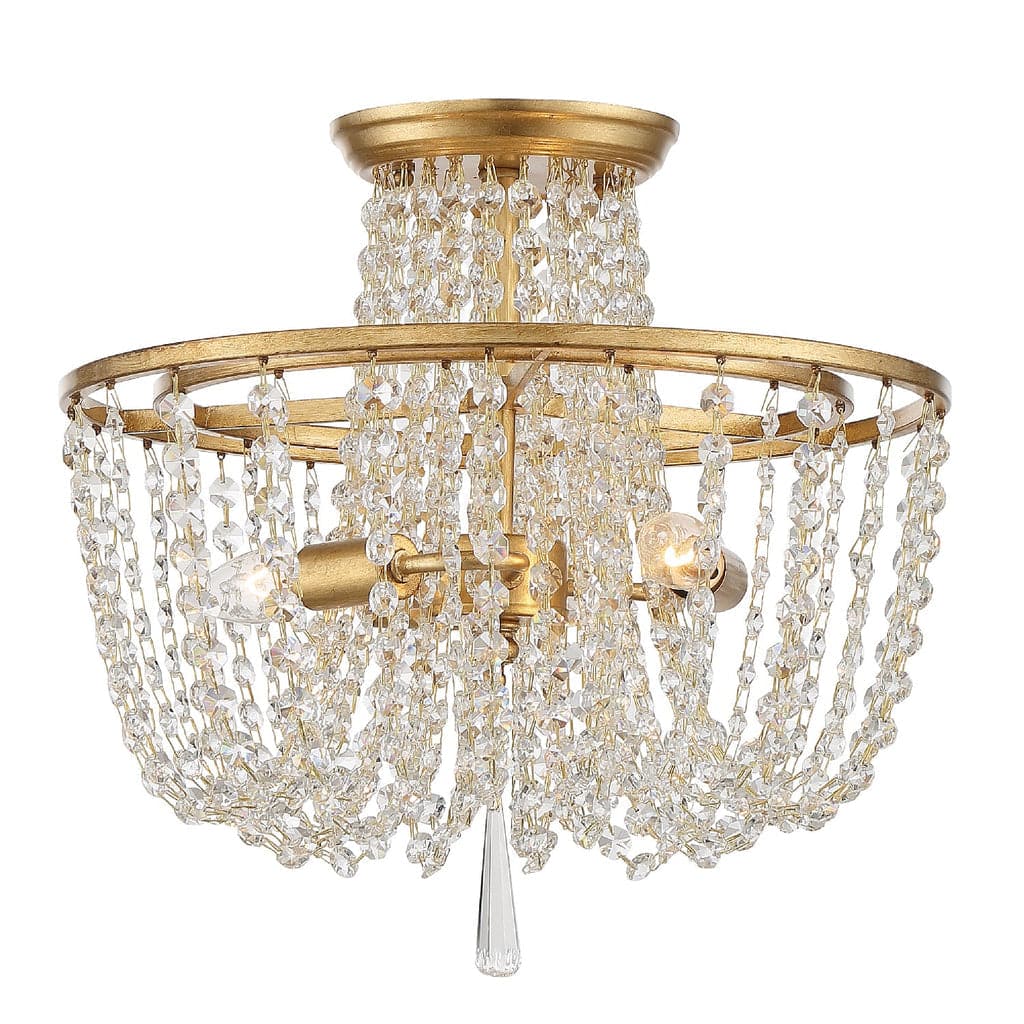 Arcadia 3 Light Ceiling Mount-Crystorama Lighting Company-CRYSTO-ARC-1900-GA-CL-MWP-Flush MountsAntique Gold-1-France and Son