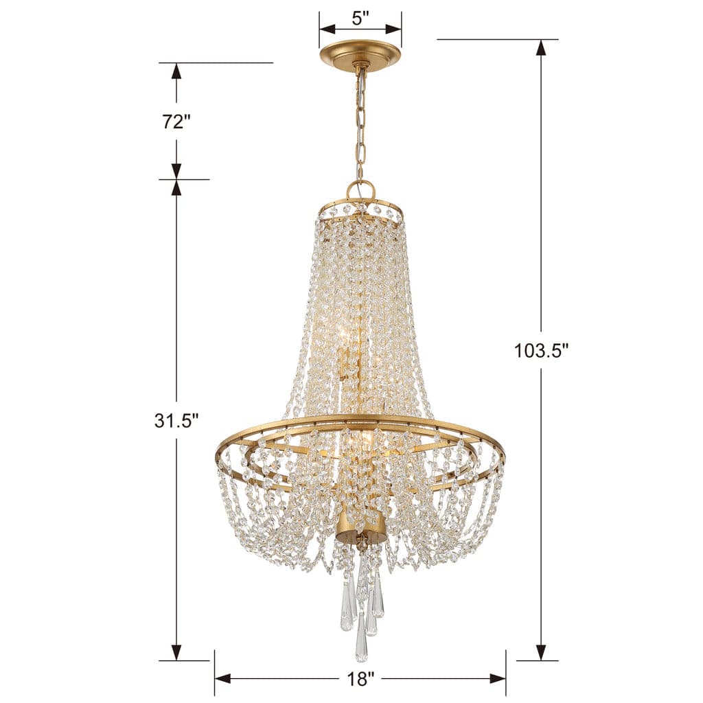 Arcadia 4 Light Chandelier-Crystorama Lighting Company-CRYSTO-ARC-1907-GA-CL-MWP-ChandeliersAntique Gold-6-France and Son