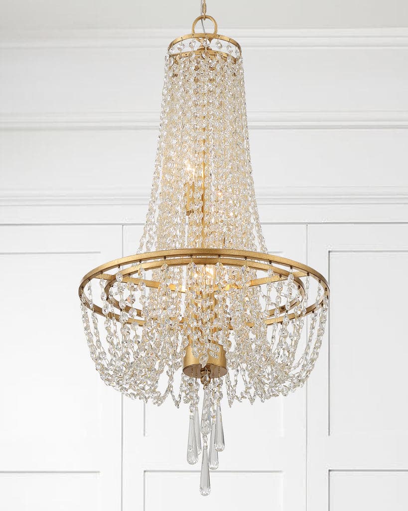 Arcadia 4 Light Chandelier-Crystorama Lighting Company-CRYSTO-ARC-1907-GA-CL-MWP-ChandeliersAntique Gold-3-France and Son