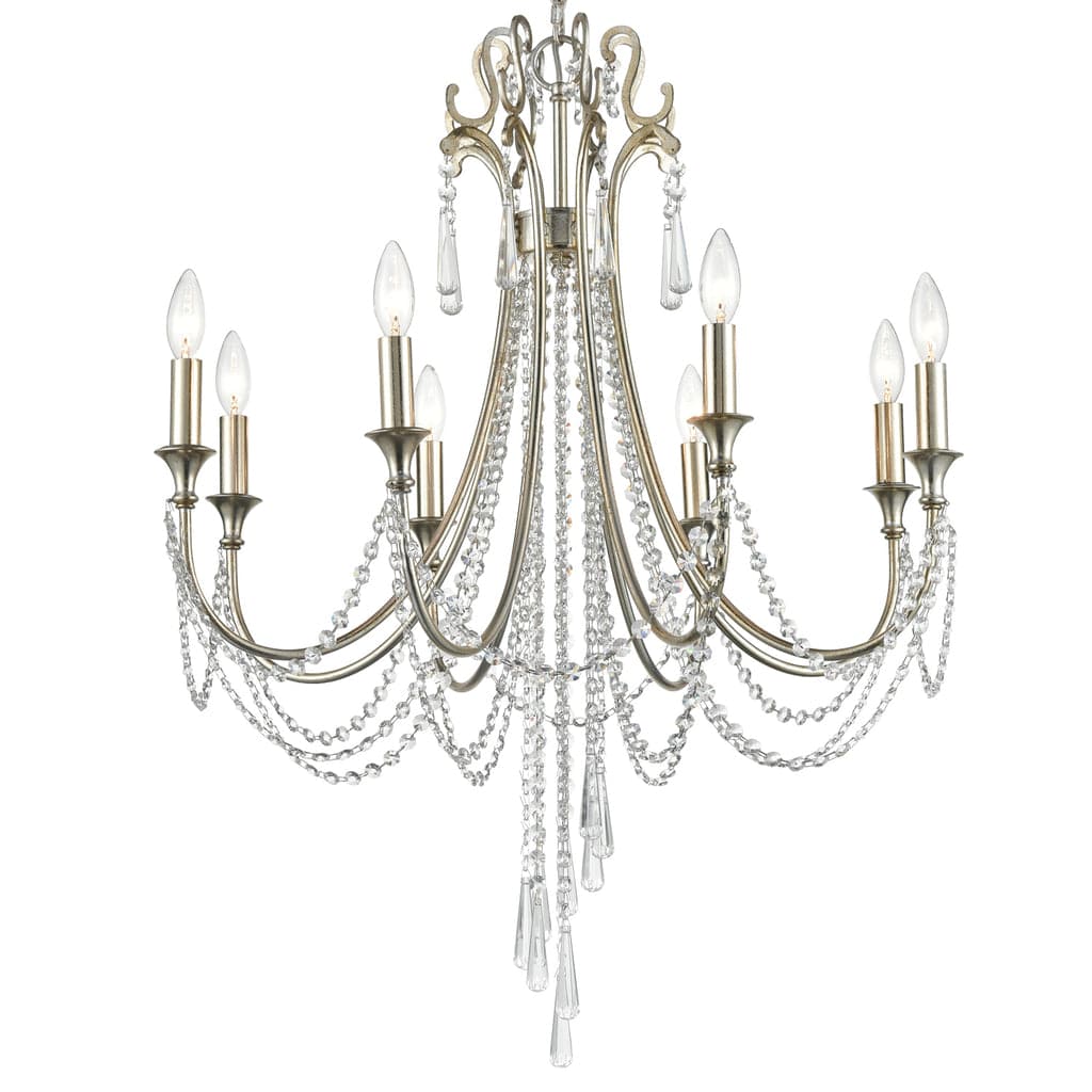 Arcadia 8 Light Chandelier-Crystorama Lighting Company-CRYSTO-ARC-1908-SA-CL-MWP-Chandeliers-3-France and Son