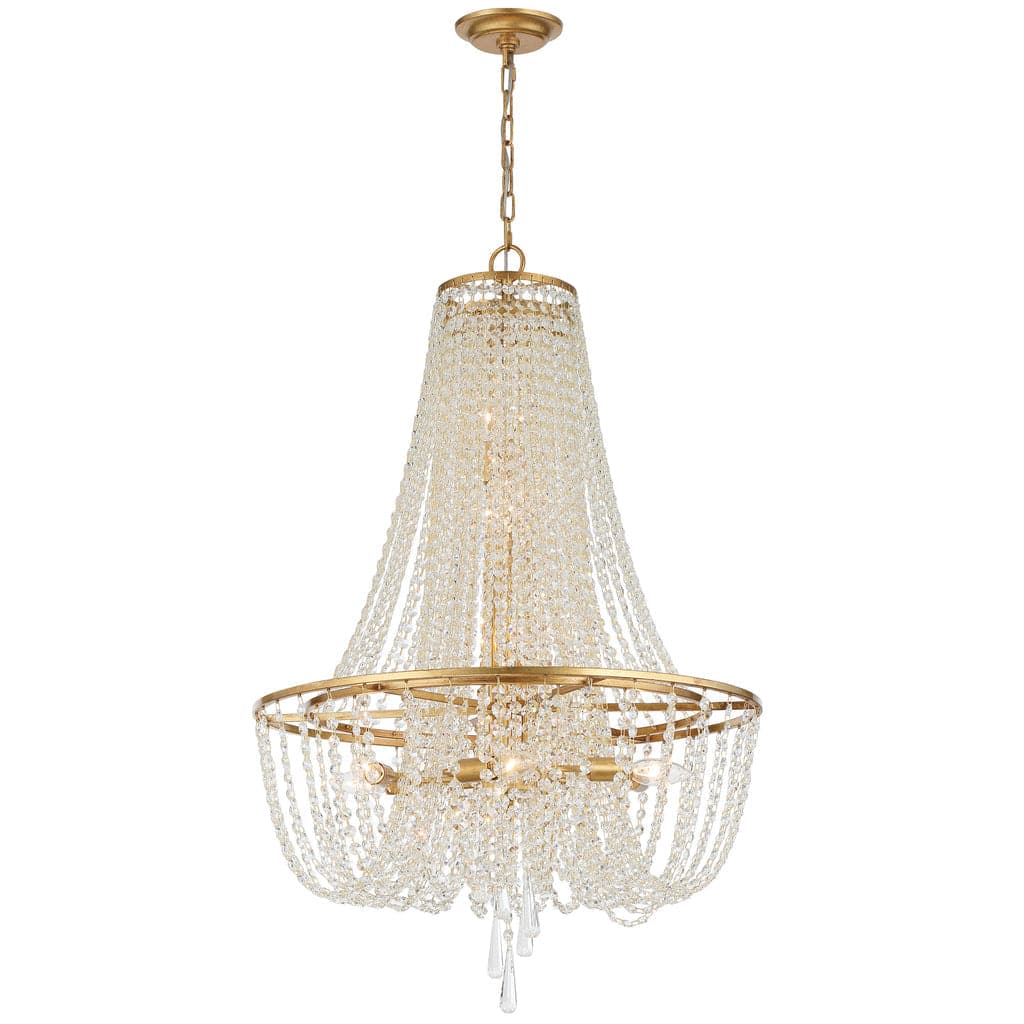 Arcadia 9 Light Chandelier-Crystorama Lighting Company-CRYSTO-ARC-1917-GA-CL-MWP-ChandeliersAntique Gold Metal-1-France and Son