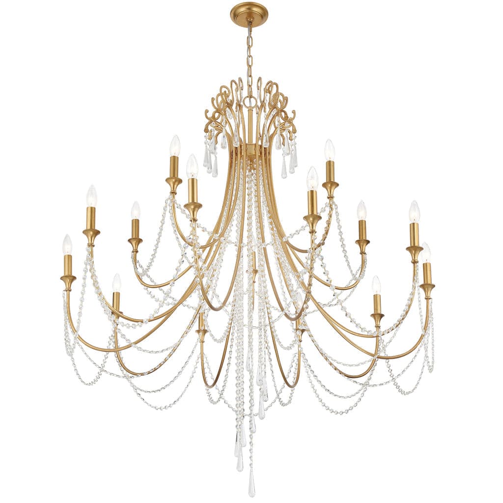 Arcadia 15 Light Chandelier-Crystorama Lighting Company-CRYSTO-ARC-1919-GA-CL-MWP-ChandeliersAntique Gold-1-France and Son