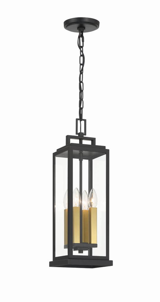 Aspen 4 Light Matte Black Outdoor Pendant-Crystorama Lighting Company-CRYSTO-ASP-8915-MK-Outdoor Pendants-4-France and Son