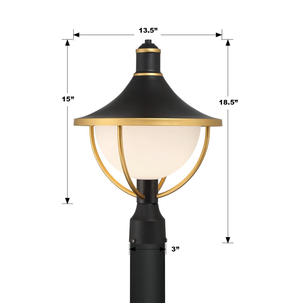 Atlas 1 Light Outdoor Post-Crystorama Lighting Company-CRYSTO-ATL-709-MK-TG-Outdoor Post Lanterns-3-France and Son