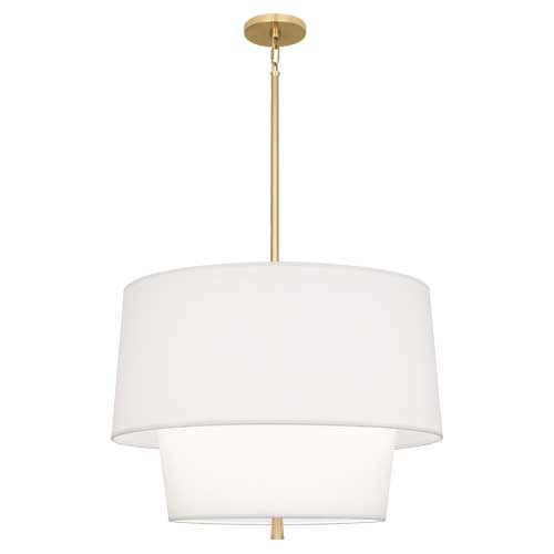 Decker Pendant - Medium-Robert Abbey Fine Lighting-ABBEY-AW137-PendantsAscot White-Modern Brass-1-France and Son