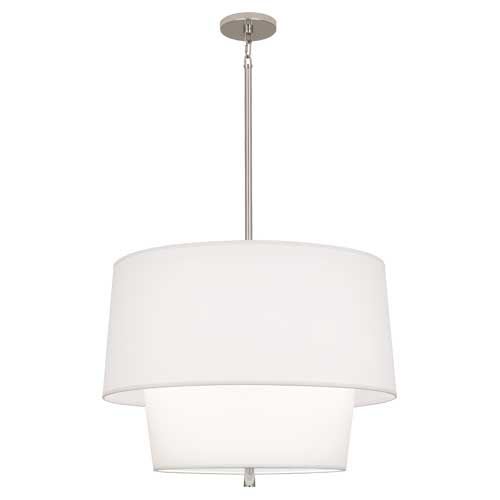 Decker Pendant - Medium-Robert Abbey Fine Lighting-ABBEY-AW138-PendantsAscot White-Polished Nickel (AW138)-2-France and Son