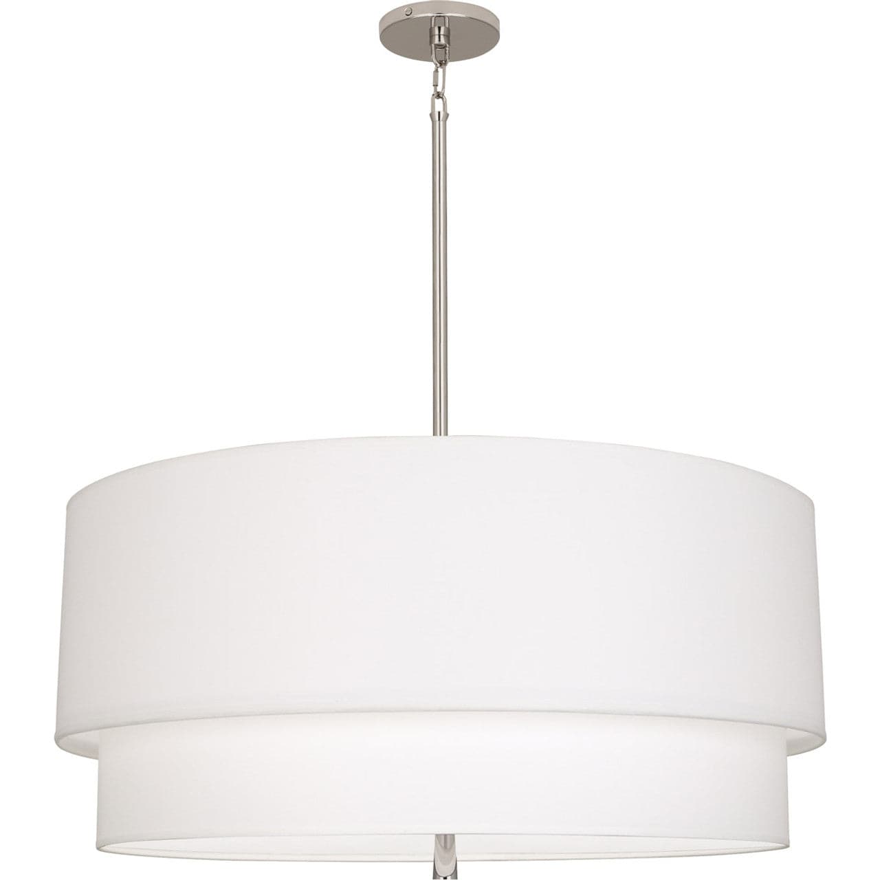 Decker Pendant-Robert Abbey Fine Lighting-ABBEY-AW142-PendantsPolished Nickel Finish / Ascot White-2-France and Son