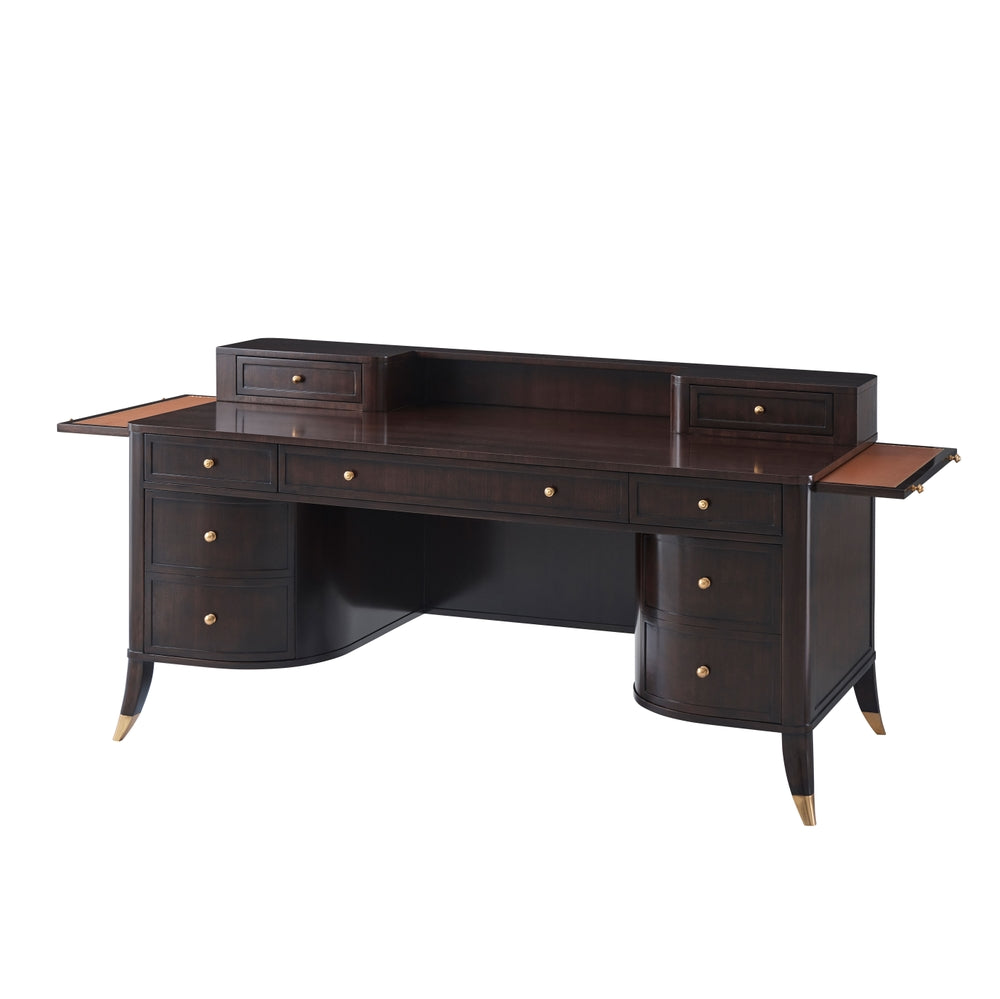 Gordon Pedestal Desk-Theodore Alexander-THEO-AXH71002.C105-Desks-2-France and Son