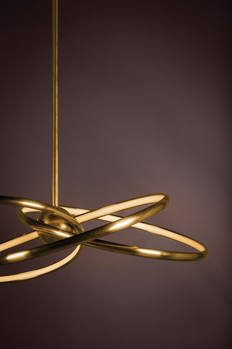 Alula Chandelier - Vintage Brass 3 Lights 42in