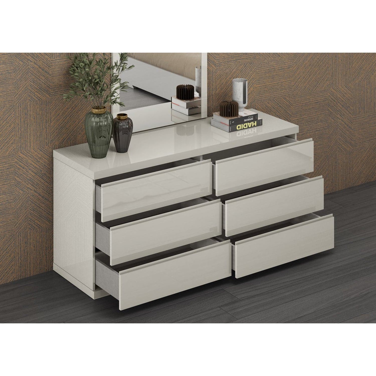 Anna Double Dresser-Whiteline Modern Living-WHITELINE-DR1207D-LGRY-DressersLight Grey-1-France and Son