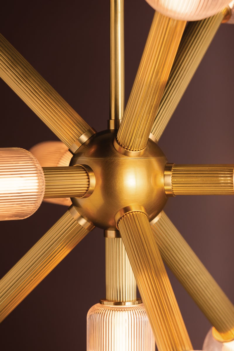 Atom Chandelier - Vintage Brass 10 Lights