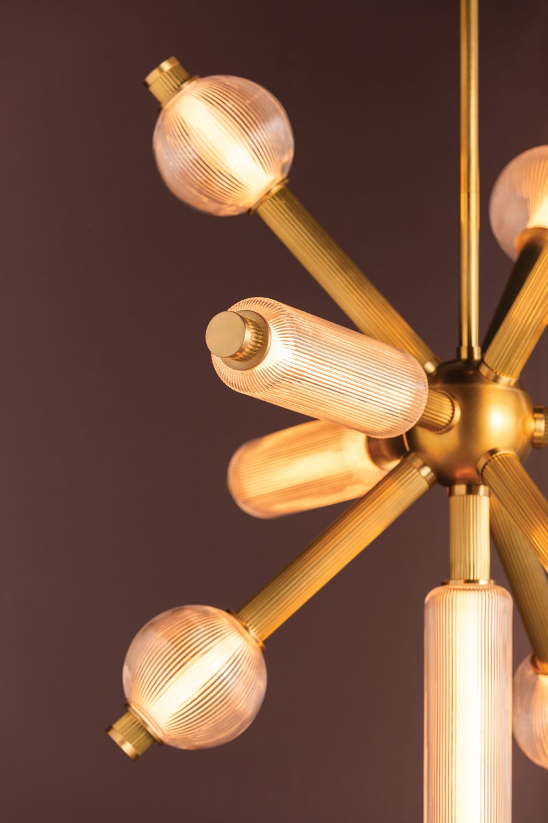 Atom Chandelier - Vintage Brass 10 Lights