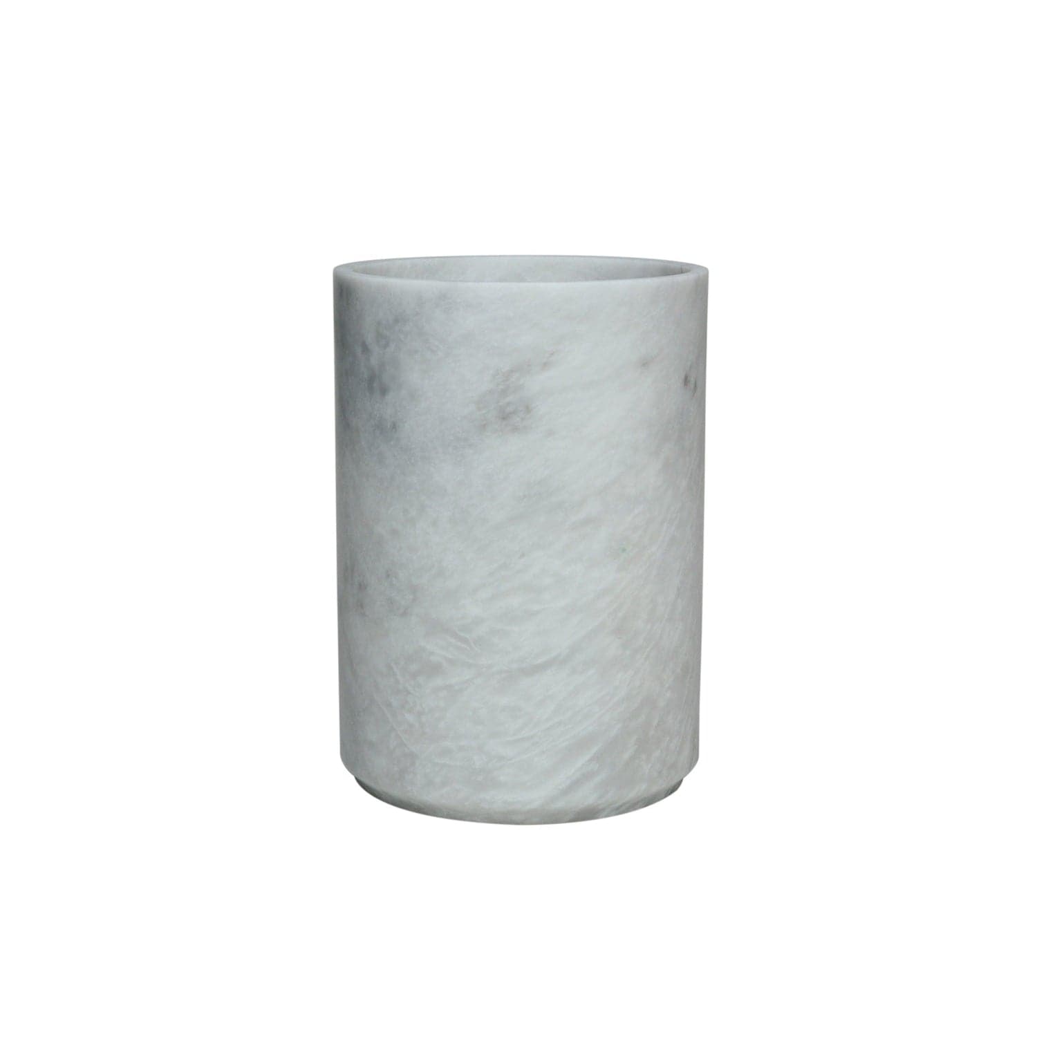 Eris Collection Waste Bin w/Liner-Marble Crafter-MC-BA03-6PW-DecorPearl White Marble-Honed Finish-5-France and Son