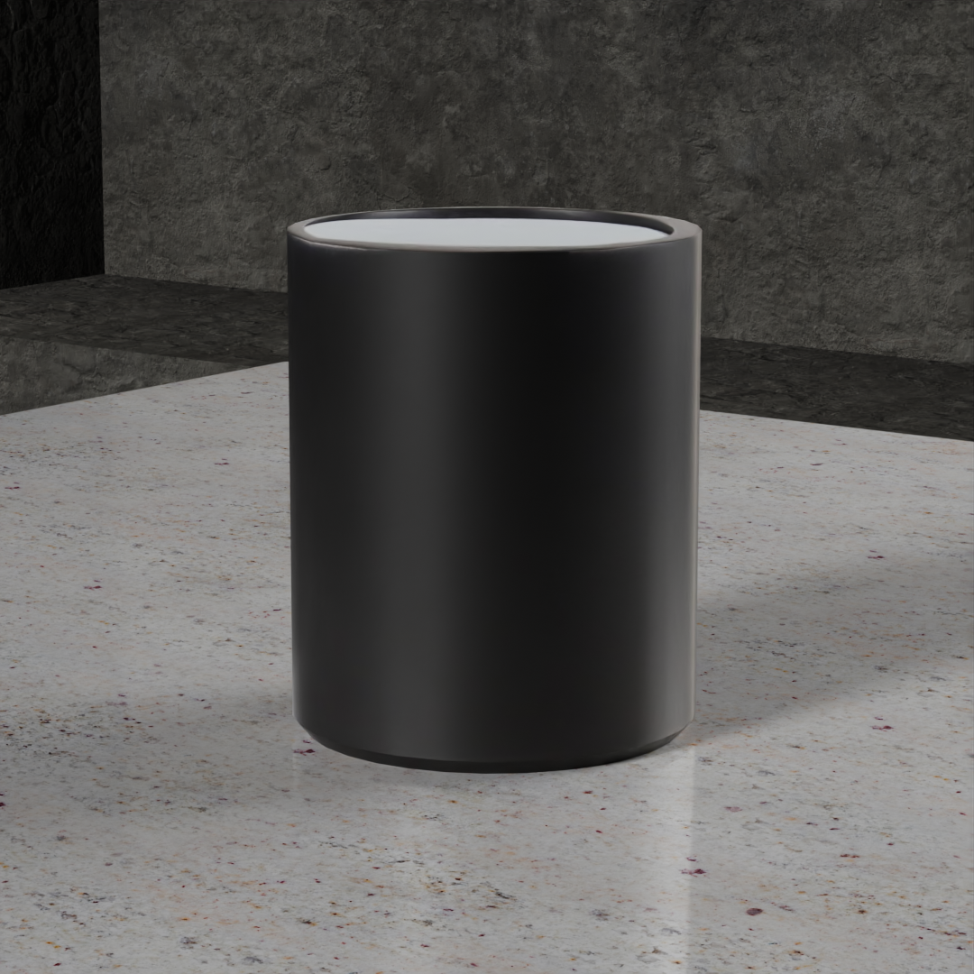 Harmonia Collection Bin with Liner-FABLER-MC-BA03-6BG-DecorBlack & Gold Marble-Honed Finish-6-France and Son