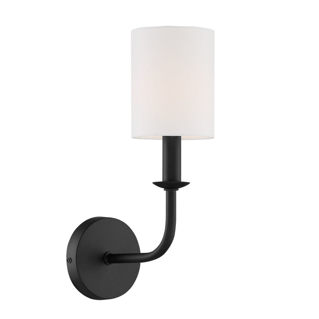 Bailey 1 Light Wall Mount-Crystorama Lighting Company-CRYSTO-BAI-A2101-MK-Wall LightingMatte Black-2-France and Son