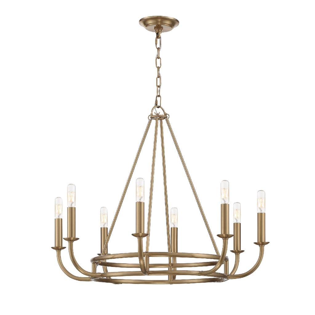 Bailey 8 Light Chandelier-Crystorama Lighting Company-CRYSTO-BAI-A2108-AG-ChandeliersAged Brass-1-France and Son