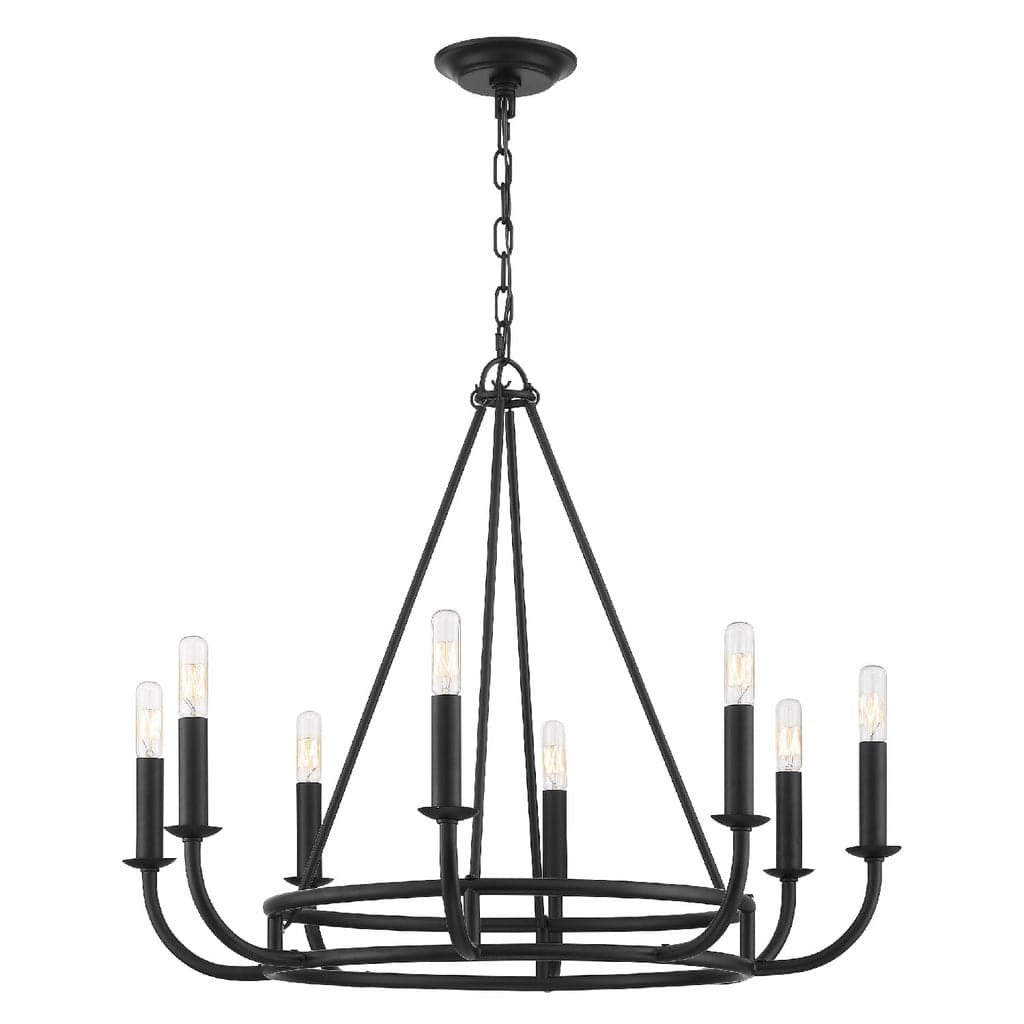 Bailey 8 Light Chandelier-Crystorama Lighting Company-CRYSTO-BAI-A2108-MK-ChandeliersMatte Black-2-France and Son