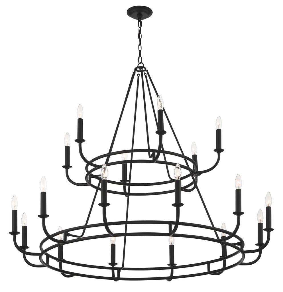 Bailey 18 Light Chandelier-Crystorama Lighting Company-CRYSTO-BAI-A2109-MK-ChandeliersMatte Black-6-France and Son