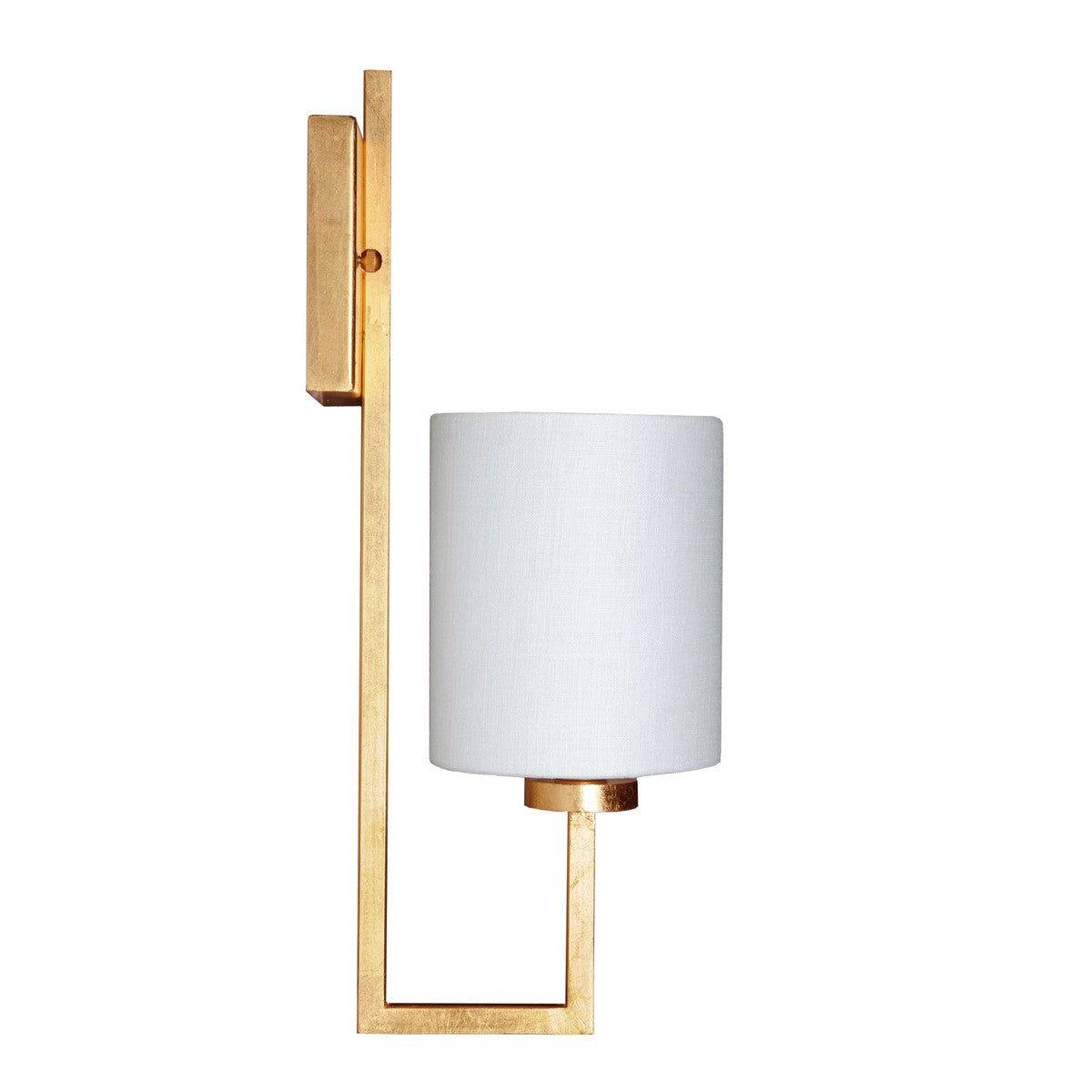 Beckham - Gold Lf Hook Sconce With White Linen Shade