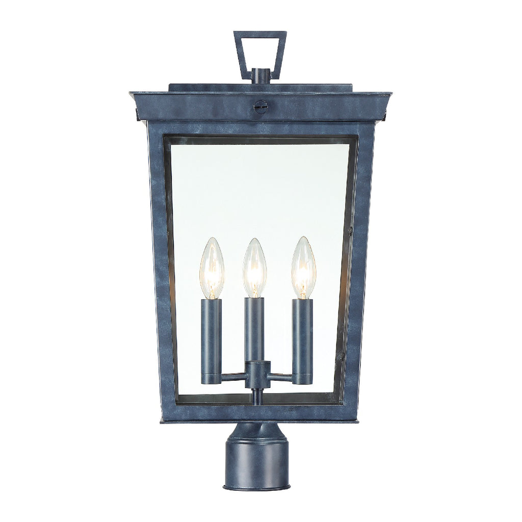 Belmont 3 Light Outdoor Lantern Post-Crystorama Lighting Company-CRYSTO-BEL-A8069-GE-Outdoor Post Lanterns-2-France and Son