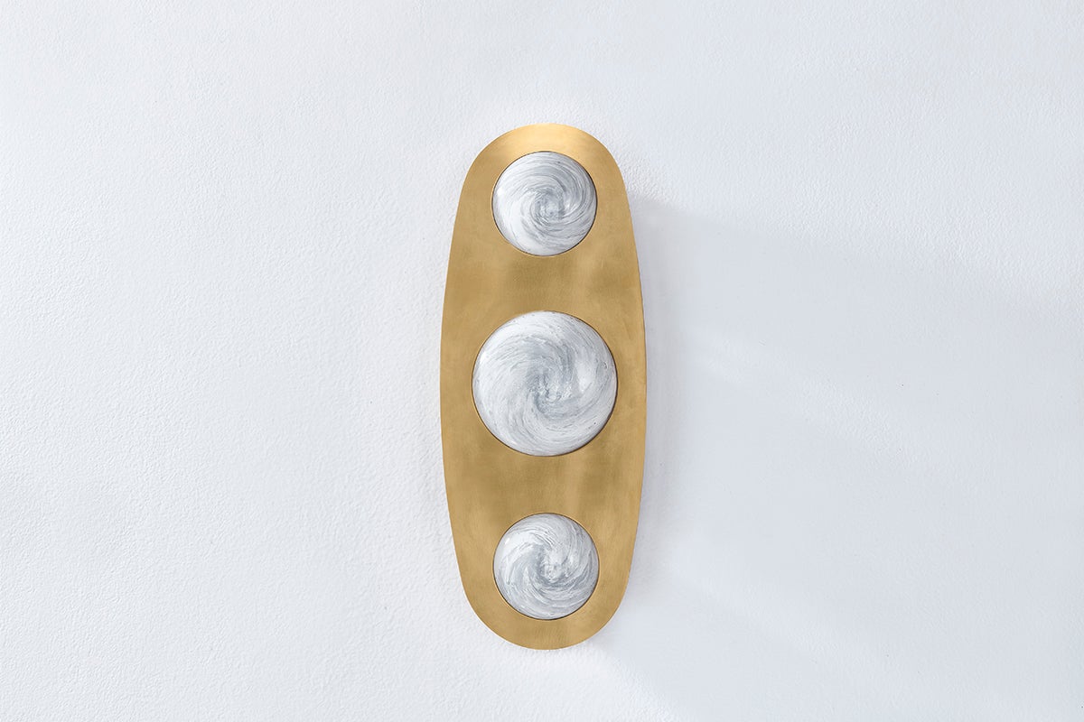 Bezel Wall Sconce - Vintage Brass 3 Lights