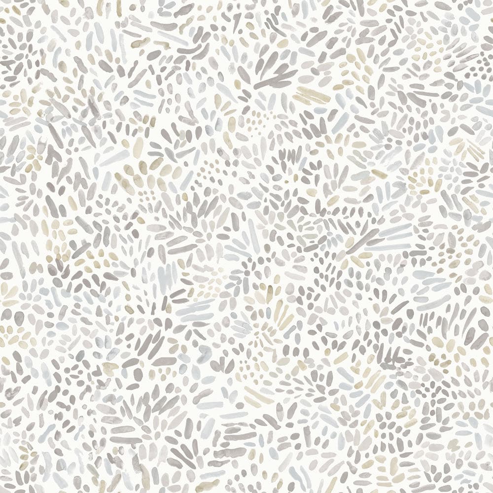 Brushstroke Garden Peel And Stick Wallpaper-Tempaper & Co.-Tempaper-BG15061-Wall PaperStone Grey Daubs-5-France and Son