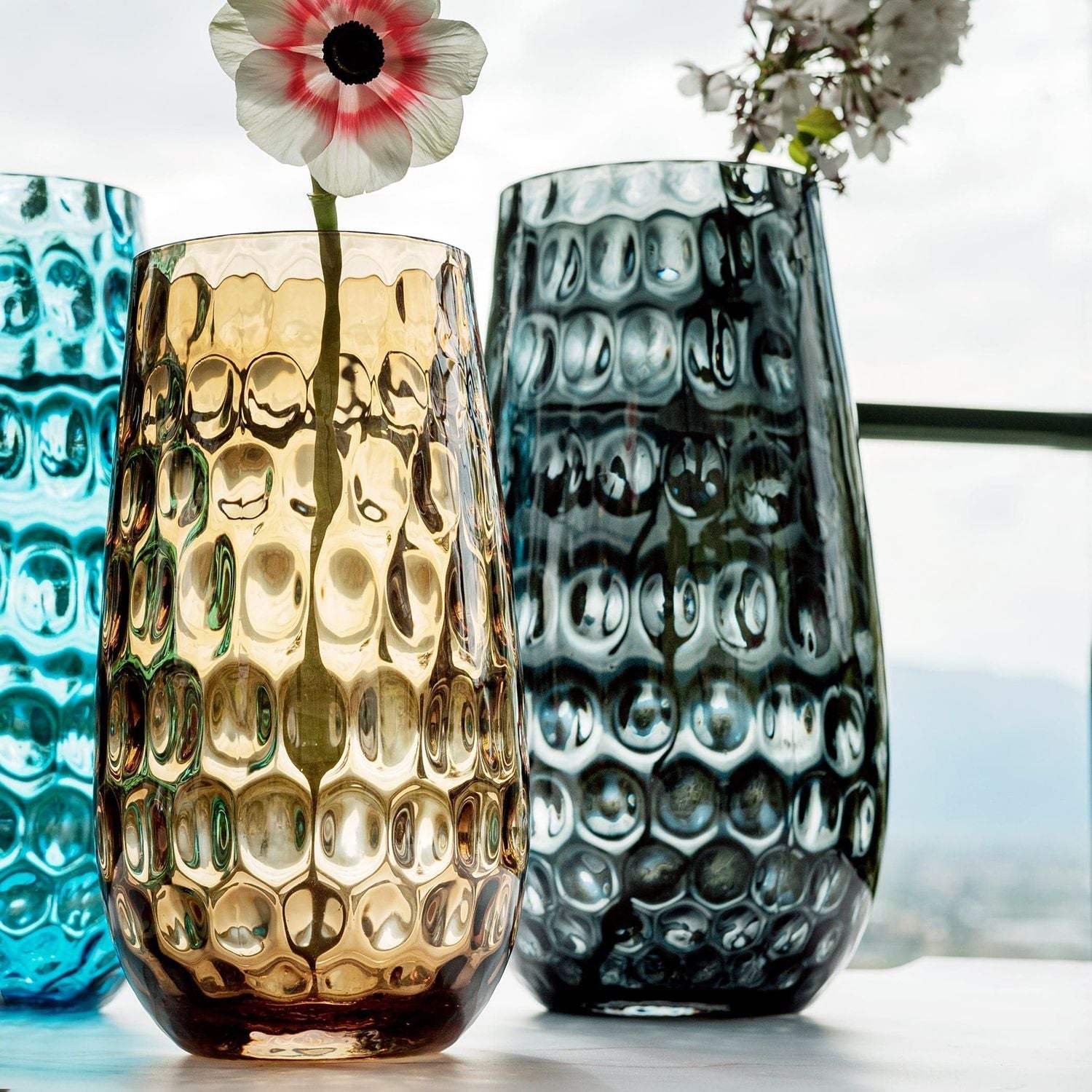 Bolla Glass Pebbled Vase
