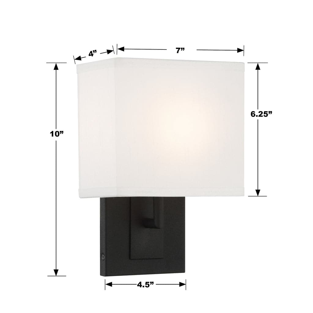 Brent 1 Light Sconce-Crystorama Lighting Company-CRYSTO-BRE-A3632-BF-Wall LightingBlack Forged-3-France and Son