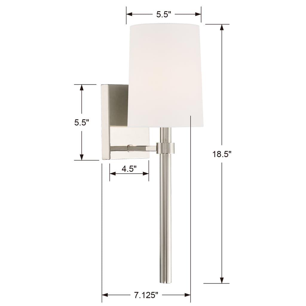 Bromley 1 Light Wall Mount-Crystorama Lighting Company-CRYSTO-BRO-451-BF-Wall LightingBlack Forged-5-France and Son