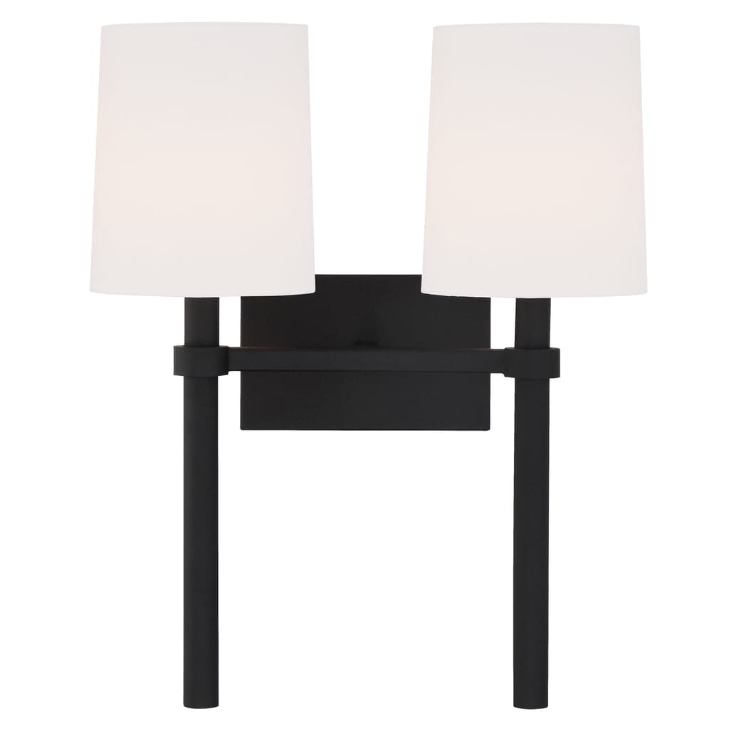 Bromley 2 Light Wall Mount-Crystorama Lighting Company-CRYSTO-BRO-452-BF-Wall LightingBlack Forged-1-France and Son