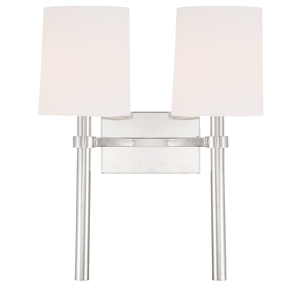 Bromley 2 Light Wall Mount-Crystorama Lighting Company-CRYSTO-BRO-452-PN-Wall LightingPolished Nickel-2-France and Son